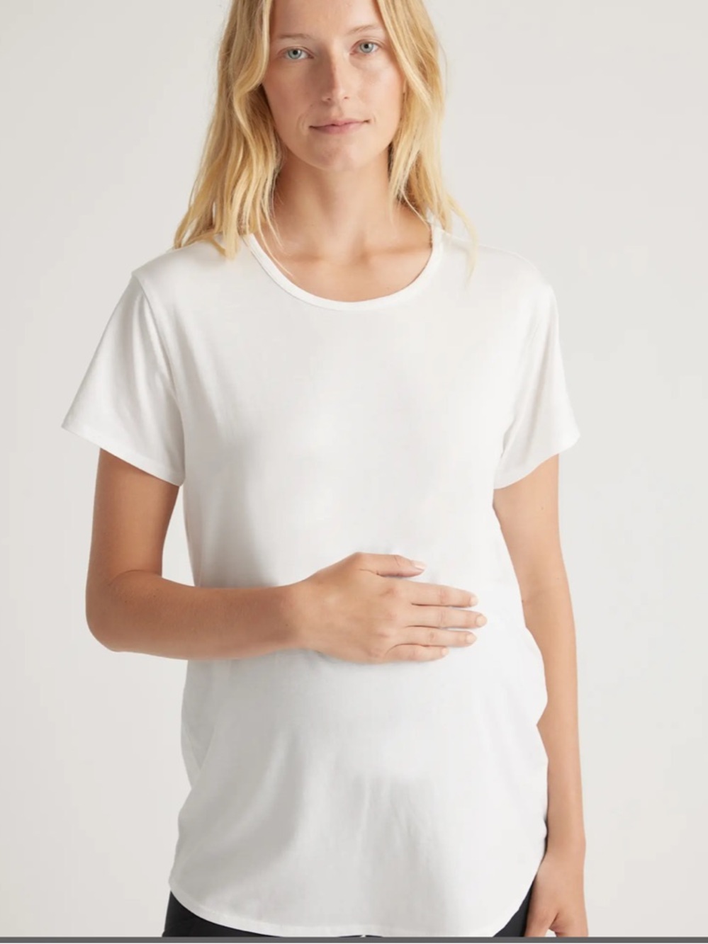 NWOT 2-pack Quince modal maternity crew neck tee shirts - Picture 3 of 3